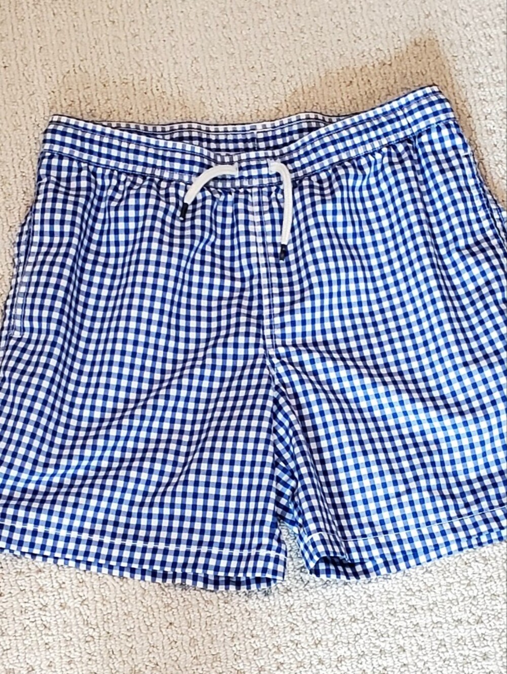 Polo Ralph Lauren Traveler Swim Trunks, Blue White Gingham, Boys Large 14-16 Yrs